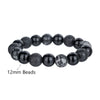 Wholesale Stone Beads Handmade Bracelet Volcanic Stone And Snowflake Stone Unisex Retro Style