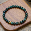 Wholesale Stone Elastic Bracelet Handmade Geometric Style Tiger's Eye Black Stone White Crystal