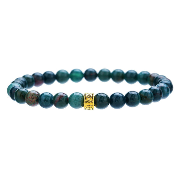 Wholesale Stone Elastic Bracelet Handmade Geometric Style Tiger's Eye Black Stone White Crystal