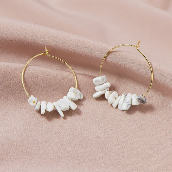 Wholesale Stone Geometric Earrings Fashion Simple Electroplated Jewelry For Women