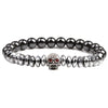 Wholesale Stone Microinlaid Zircon Skull Handmade Bracelet Unisex