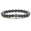 Wholesale Stone Microinlaid Zircon Skull Handmade Bracelet Unisex