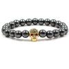 Wholesale Stone Microinlaid Zircon Skull Handmade Bracelet Unisex