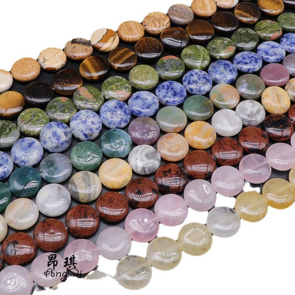 Wholesale Stone Round Cake Beaded Semifinished Necklace Jewelry Accessories Cutting Process