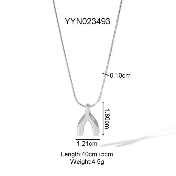 Wholesale Stone Starfish U Shape Stainless Steel Necklace With Polishing Treatment