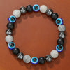 Wholesale Stone Wood Chip Weathered Beads Elastic Bracelet Handmade Geometric Jewelry Unisex