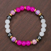 Wholesale Stone Wood Chip Weathered Beads Elastic Bracelet Handmade Geometric Jewelry Unisex