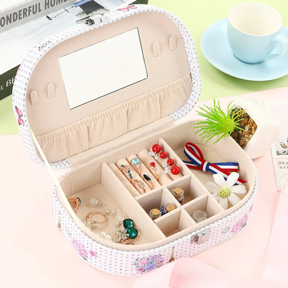 Wholesale Storage Box Solid Wood Flannel Jewelry Box