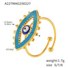 Wholesale Strange Creative Women's Light Luxury Stainless Steel Opening Ring With Enamel Glaze Devil's Eye Design And Electroplating Geometric Pattern