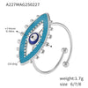 Wholesale Strange Creative Women's Light Luxury Stainless Steel Opening Ring With Enamel Glaze Devil's Eye Design And Electroplating Geometric Pattern