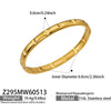 Wholesale Striped Geometric Stainless Steel Electroplated 18K Gold Openended Thin Bracelet Jewelry