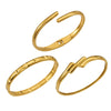 Wholesale Striped Geometric Stainless Steel Electroplated 18K Gold Openended Thin Bracelet Jewelry