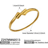 Wholesale Striped Geometric Stainless Steel Electroplated 18K Gold Openended Thin Bracelet Jewelry