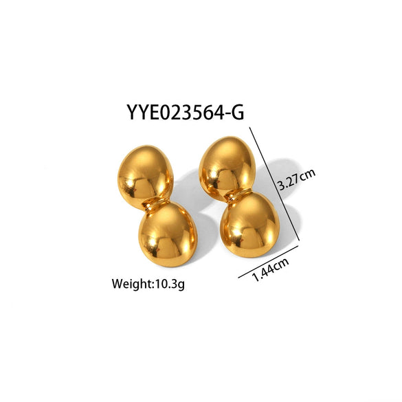 Wholesale Striped Smooth Polished Stainless Steel Earrings With Butterfly Design High Sense Style Pvd Furnace Real Gold Electroplating