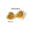 Wholesale Striped Smooth Stainless Steel Earrings With Geometric Design And Pvd Furnace Real Gold Electroplating For Women