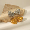 Wholesale Striped Smooth Stainless Steel Earrings With Geometric Design And Pvd Furnace Real Gold Electroplating For Women