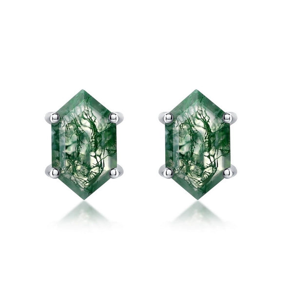Wholesale Stud Earrings Agate 925 Silver Geometric Design For Women