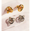 Wholesale Stud Earrings Brass 225 Silver Needle Geometric Hollow Electroplating Design For Women