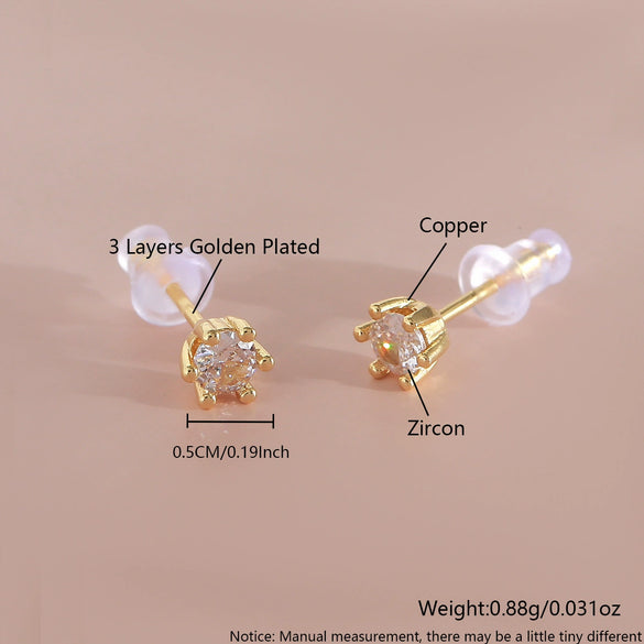 Wholesale Stud Earrings Copper Geometric Electroplating Simple Style Unisex