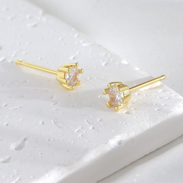 Wholesale Stud Earrings Copper Geometric Electroplating Simple Style Unisex