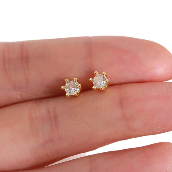Wholesale Stud Earrings Copper Geometric Electroplating Simple Style Unisex