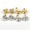 Wholesale Stud Earrings Copper Geometric Simple Glossy Three Dimensional Peach Heart Shape Electroplating For Women