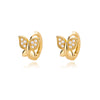 Wholesale Stud Earrings Copper Gold Platinum Electroplated Heart Shape Butterfly Zircon For Women