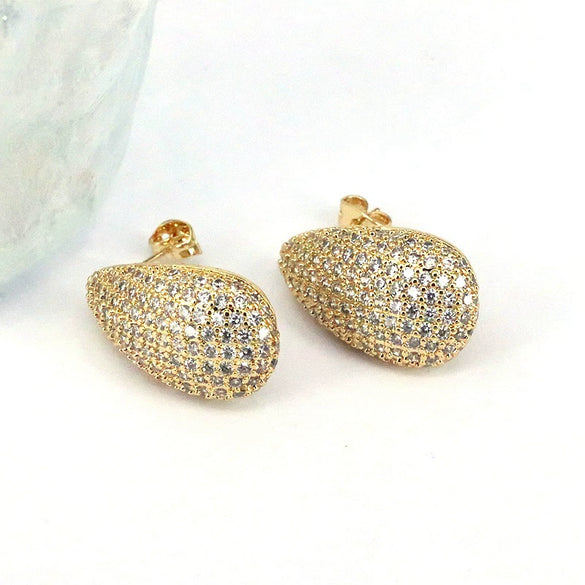 Wholesale Stud Earrings Copper Heart Shape Geometric Electroplating For Women