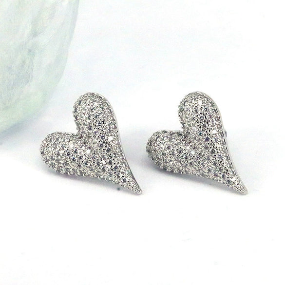 Wholesale Stud Earrings Copper Heart Shape Geometric Electroplating For Women