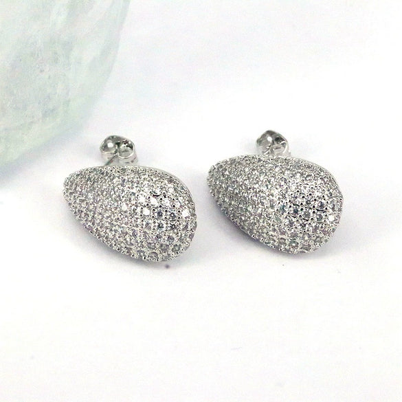 Wholesale Stud Earrings Copper Heart Shape Geometric Electroplating For Women