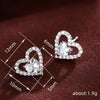 Wholesale Stud Earrings Copper Heart Shaped Inlaid Zircon For Women Simple Style