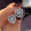 Wholesale Stud Earrings Copper Heartshaped Inlaid Zircon For Women