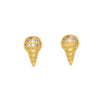 Wholesale Stud Earrings Copper Inlaid With Zircon Geometric Crown Style For Women