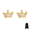Wholesale Stud Earrings Copper Inlaid With Zircon Geometric Crown Style For Women