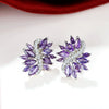 Wholesale Stud Earrings Copper Inlaid Zircon Flower Style
