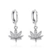 Wholesale Stud Earrings Copper Leaf Design Electroplated For Women