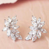 Wholesale Stud Earrings Copper Leaves Horse Eye Diamond Style For Women