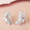 Wholesale Stud Earrings Copper Leaves Horse Eye Diamond Style For Women