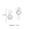 Wholesale Stud Earrings S925 Silver With Natural Freshwater Pearl Pendant Handmade Letter Geometric Niche Style