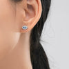 Wholesale Stud Earrings S925 Sterling Silver Enamel Devil's Eye Light Luxury Epoxy Women's