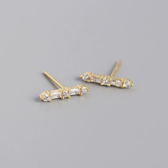 Wholesale Stud Earrings S925 Sterling Silver Geometric Fashion Electroplated