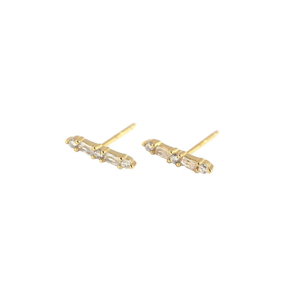 Wholesale Stud Earrings S925 Sterling Silver Geometric Fashion Electroplated