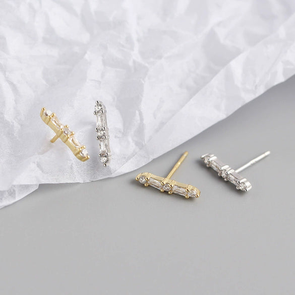 Wholesale Stud Earrings S925 Sterling Silver Geometric Fashion Electroplated