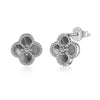 Wholesale Stud Earrings S925 Sterling Silver Geometric Light Luxury Electroplating Inlaid With Fritillary And Highgrade Zircon
