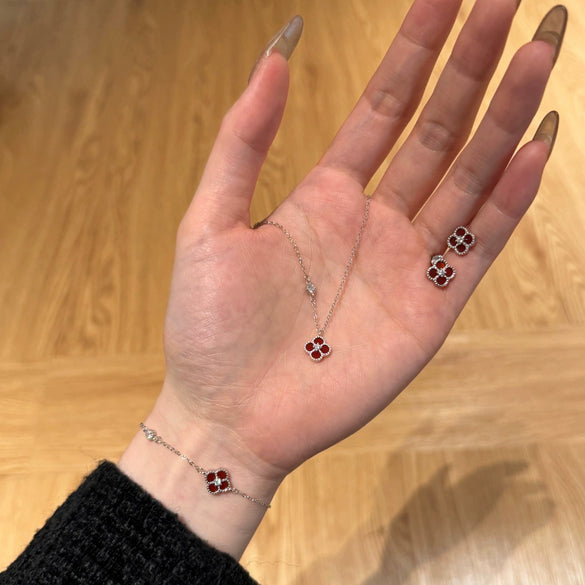 Wholesale Stud Earrings S925 Sterling Silver Geometric Light Luxury Electroplating Inlaid With Fritillary And Highgrade Zircon