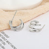 Wholesale Stud Earrings S925 Sterling Silver Geometric Multi Layer Ring Circle Gold Plated Female Earrings