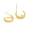 Wholesale Stud Earrings S925 Sterling Silver Geometric Multi Layer Ring Circle Gold Plated Female Earrings