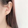 Wholesale Stud Earrings S925 Sterling Silver Geometric Natural Style Electroplated Curved Moon White Zirconium For Women