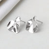 Wholesale Stud Earrings S925 Sterling Silver Geometric Oval Simple Style Female Jewelry