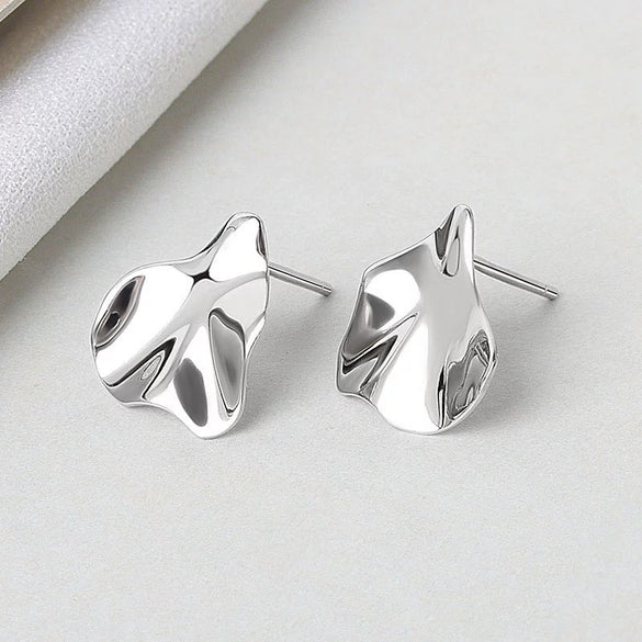 Wholesale Stud Earrings S925 Sterling Silver Geometric Oval Simple Style Female Jewelry
